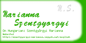 marianna szentgyorgyi business card